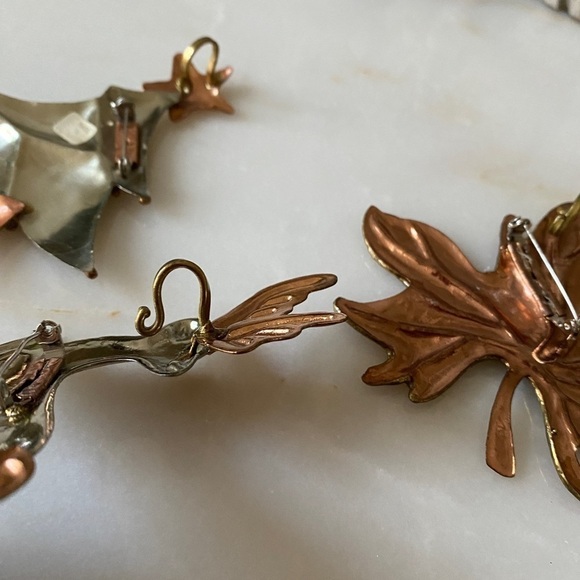 Maple Leaf/Holiday Brooch Copper Handmade Crude Thanksgiving/Holiday Pendant - Picture 11 of 13